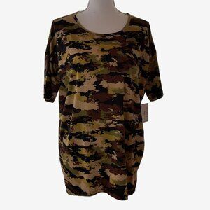 LuLaRoe Irma High-Low Tunic Camouflage Print Women's XS | Soft Oversized Top NWT